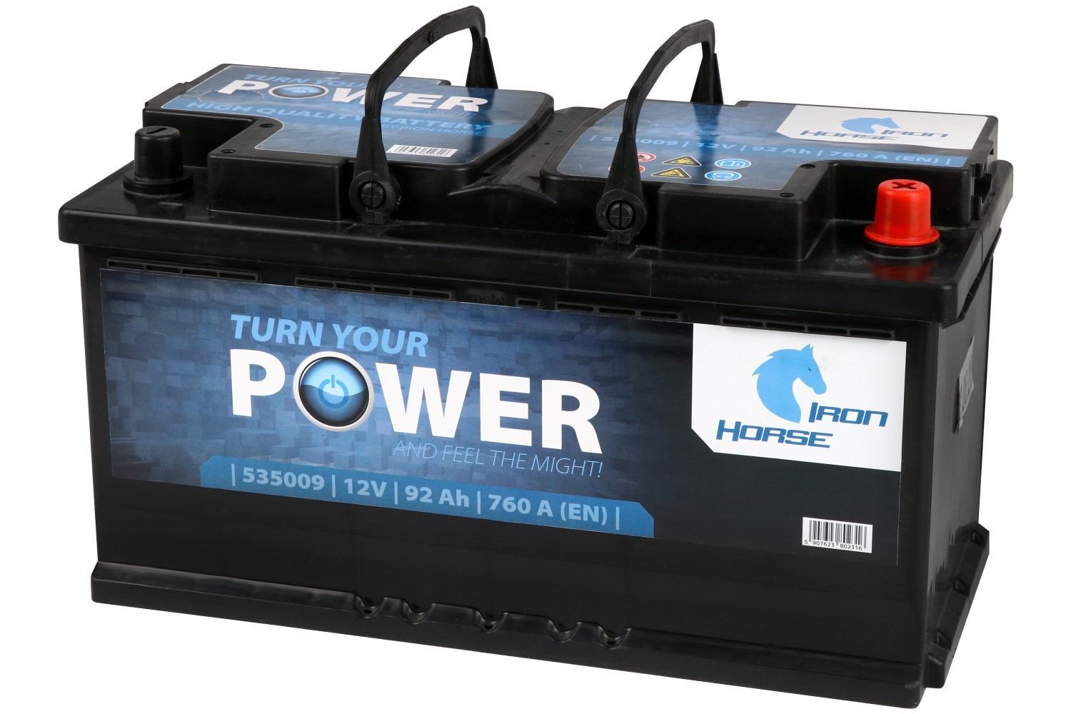 АКУМУЛЯТОРНА БАТАРЕЯ IRON HORSE НА РІДКОМУ ЕЛЕКТРОЛІТІ ВИКОРИСТОВУЮТЬСЯ ДЛЯ ЗАПУСКУ ПОРШНЕВИХ ДВИГУНІВ 12V 92 AH